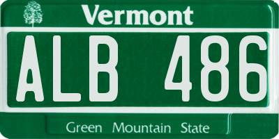 VT license plate ALB486