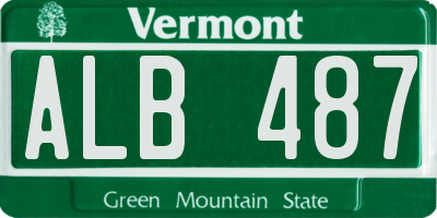 VT license plate ALB487