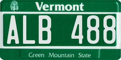 VT license plate ALB488