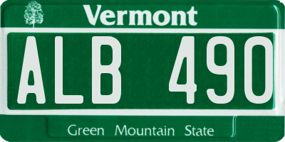 VT license plate ALB490