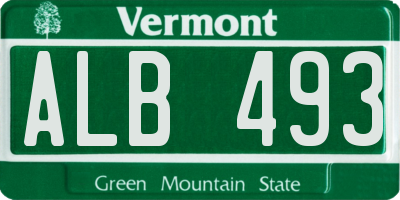 VT license plate ALB493