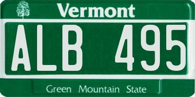 VT license plate ALB495