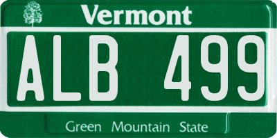 VT license plate ALB499