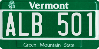 VT license plate ALB501