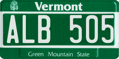 VT license plate ALB505