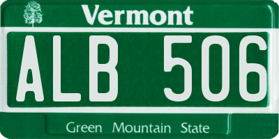 VT license plate ALB506