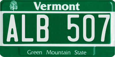 VT license plate ALB507