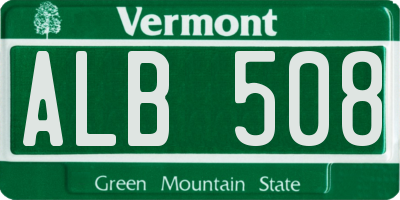 VT license plate ALB508