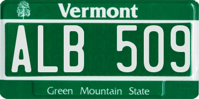 VT license plate ALB509
