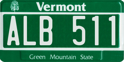 VT license plate ALB511