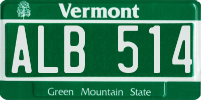 VT license plate ALB514