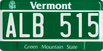 VT license plate ALB515