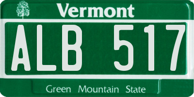 VT license plate ALB517