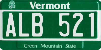 VT license plate ALB521