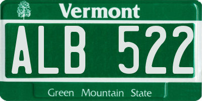 VT license plate ALB522
