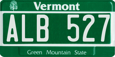 VT license plate ALB527