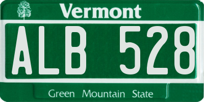 VT license plate ALB528