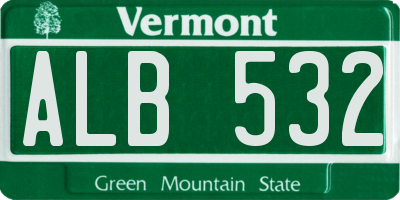 VT license plate ALB532