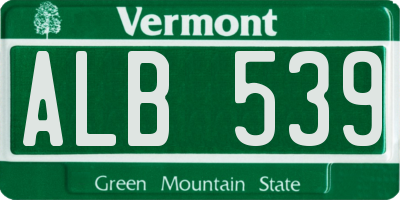 VT license plate ALB539