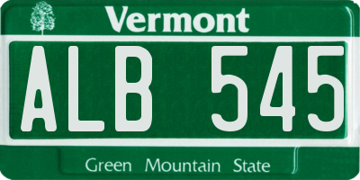 VT license plate ALB545
