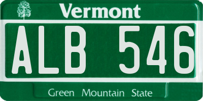 VT license plate ALB546