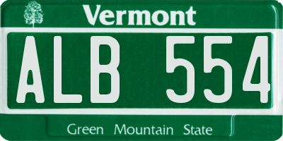 VT license plate ALB554
