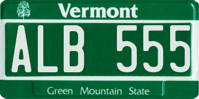 VT license plate ALB555