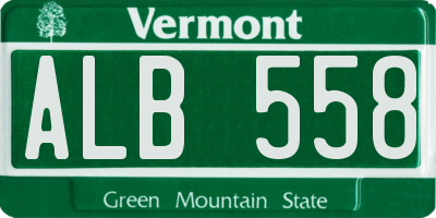 VT license plate ALB558