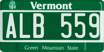 VT license plate ALB559