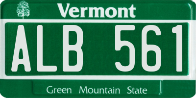 VT license plate ALB561