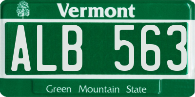 VT license plate ALB563