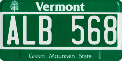 VT license plate ALB568