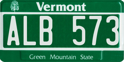 VT license plate ALB573