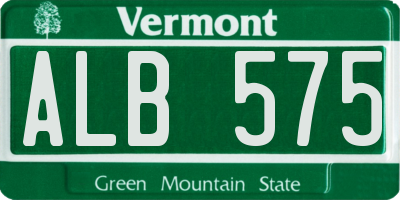 VT license plate ALB575