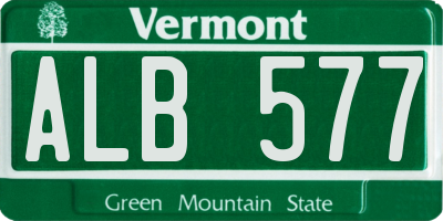 VT license plate ALB577