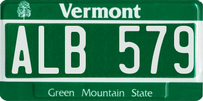 VT license plate ALB579