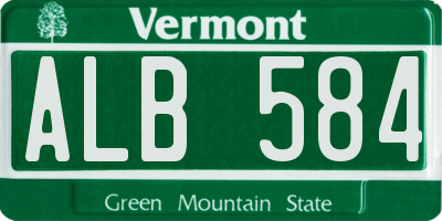 VT license plate ALB584