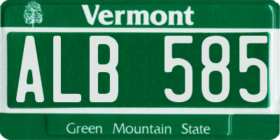 VT license plate ALB585