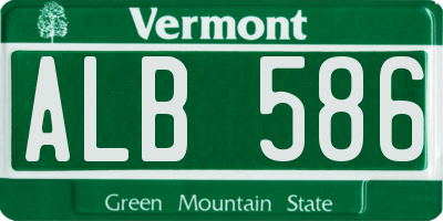 VT license plate ALB586