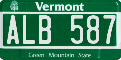 VT license plate ALB587