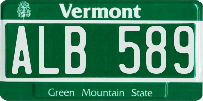 VT license plate ALB589