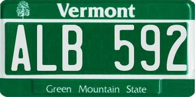 VT license plate ALB592