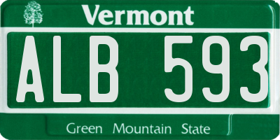 VT license plate ALB593
