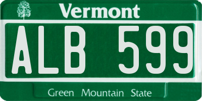 VT license plate ALB599