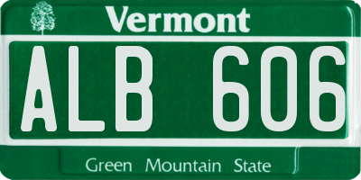 VT license plate ALB606