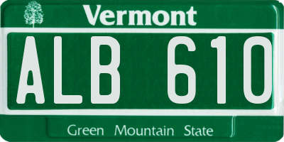 VT license plate ALB610
