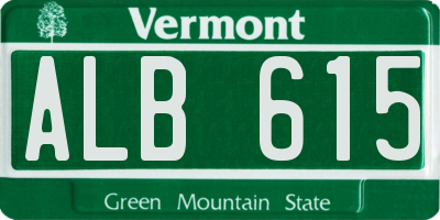 VT license plate ALB615