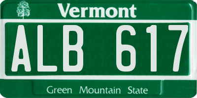 VT license plate ALB617