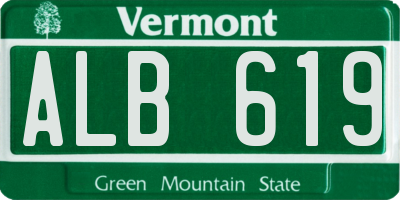 VT license plate ALB619
