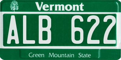 VT license plate ALB622